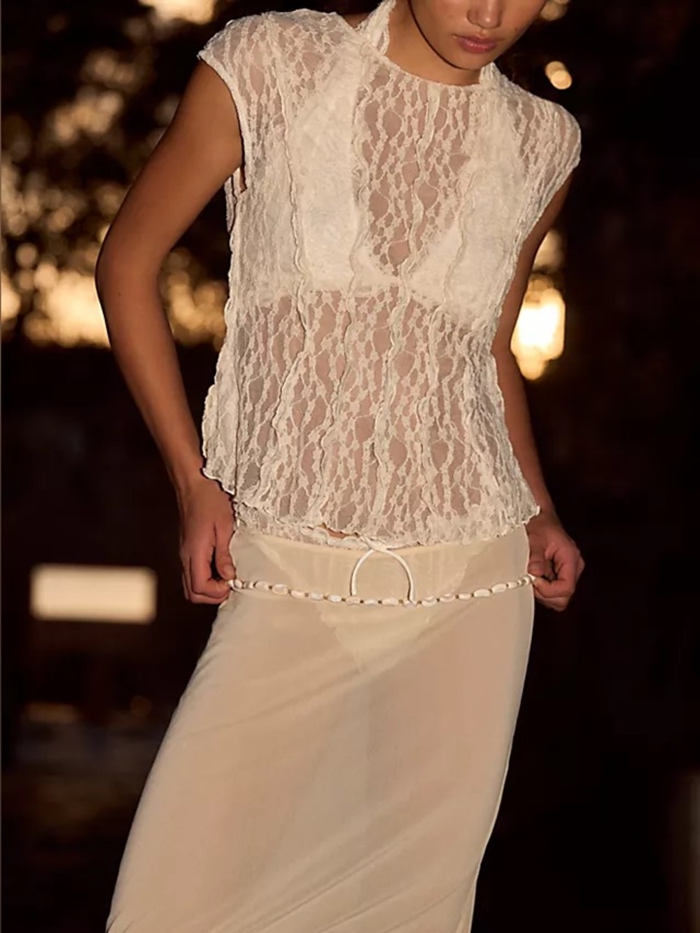 Free People Rimone Lace Top S